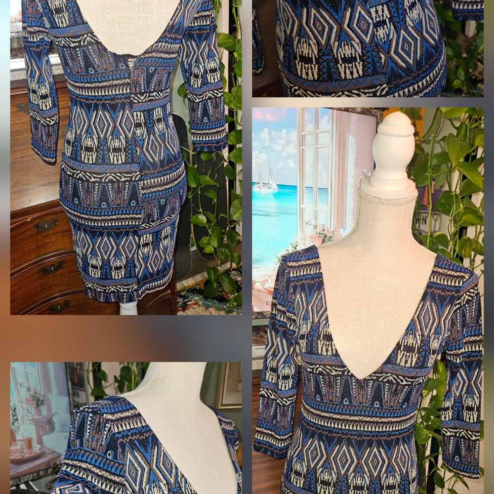 Aztec Pattern Long Sleeve Dress : Juniors